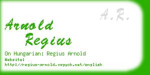 arnold regius business card